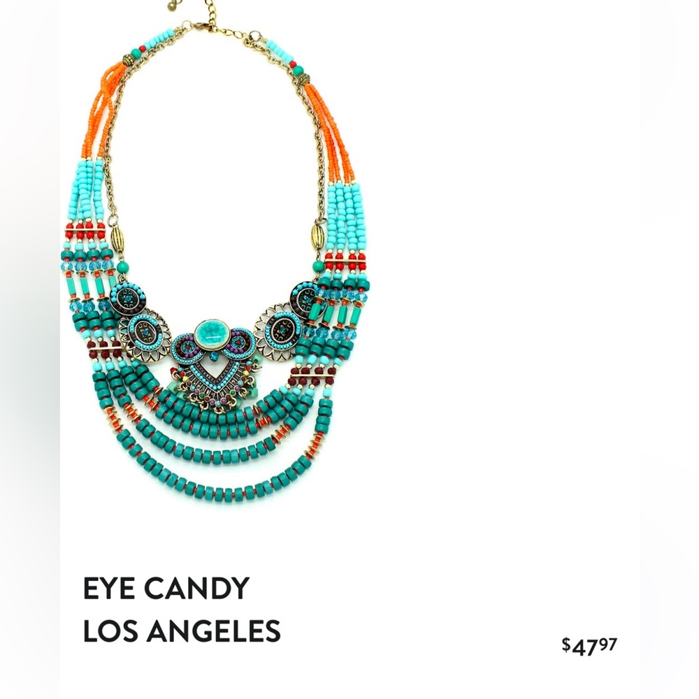 Eye Candy Turquoise Beads statement necklace